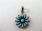 Vintage Turquoise Sterling Silver Zuni? Petite Point Pendant 925