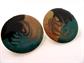 1980's Enameled Swirled Clip On Earrings '80's Accessories Costume Party