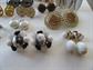 Vintage Clip and Pierced Earrings Lot 1950's-1980's Costume Jewelry Crosses