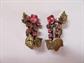 Vintage Austria Pink Rhinestone  Clip Earrings 