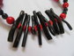 Genuine Black Coral and Wood Necklace Crafting Destash Beads For Jewelry Making