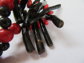 Genuine Black Coral and Wood Necklace Crafting Destash Beads For Jewelry Making