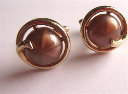 Vintage Swank Brown Lucite Cufflinks Mens Jewelry