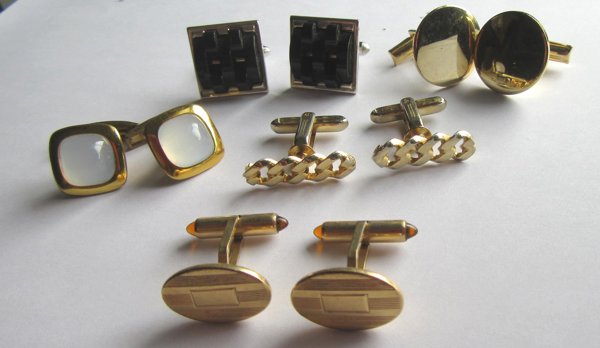 Vintage Cufflinks Lot Krementz Bullet Swank Mens Jewelry 