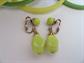 Vintage Mod Bangles and Clip Earrings Lemon Lime Citrus Colors 1960's Costume Jewelry
