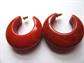 Vintage Bakelite Paprika Swirl Pierced Chunky Earrings 