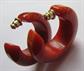 Vintage Bakelite Paprika Swirl Pierced Chunky Earrings 
