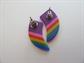 Vintage 1980's Rainbow Lucite Pierced Earrings '80's Accessories
