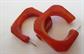 Vintage Bakelite Pierced Mod Earrings Orange Marmalade Mod Jewelry