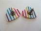 Vintage 1980's Layered Lucite Heart Pierced Earrings '80's Accessories