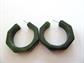 Vintage Bakelite Pierced Earrings Dark Creamed Spinach Octagonal Hoops 