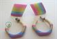 Vintage 1980's Layered Lucite Rainbow Pierced Earrings