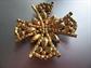 Vintage Large Rhinestone Maltese Cross Pin 