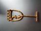 Large Rhinestone Champagne Pin 2000 Millenial Y2k Costume Jewelry