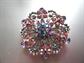 Pink and Purple Rhinestone Pin With Bail