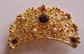 Vintage Purple Rhinestone Faux Seed Pearls Scrolled Pin Never Worn Old Stock