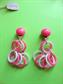 Mod 1960's Pink and White Ring Necklace Clip Earrings Set Hong Kong Never Worn Woolworth