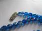 Vintage Crystal Necklace Electric Blue Aurora Borealis Beads 