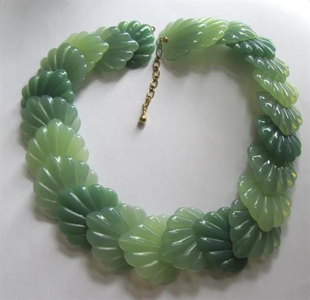 Vintage Lucite Leaves Necklace 