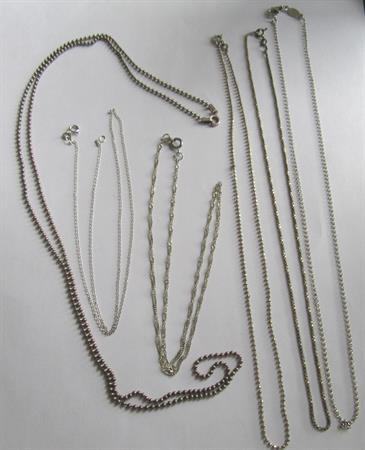 Sterling Silver Chains Lot All Wearable 18 Grams Fine Jewelry
