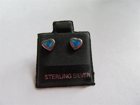 Sterling Silver Genuine Opal Sterling Silver Heart Earrings Never Worn Fine Jewlery