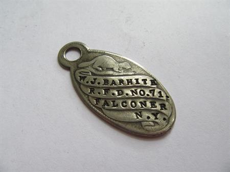 Vintage R.F.D. No. 71 Falconer NY Fob? Dog Tag? Pendant? US Mail or Fire Dept? Collectibles