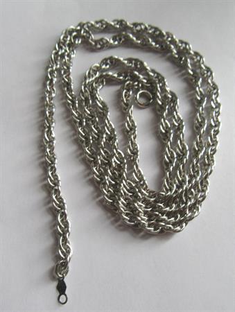 Vintage Sterling Silver Rope Chain Signed AGEM  21.7 Grams 27 1/2