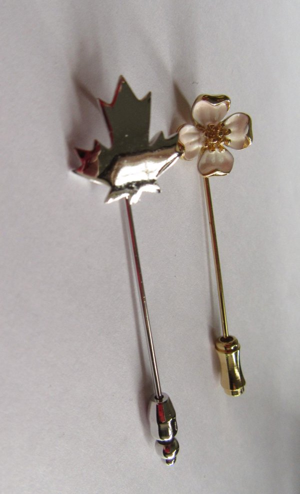 Vintage Crown Trifari Stick Pins Signed Jewelry