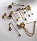 Vintage Stick Pins Lot Frog Koala Pineapple Tiger Eye Venetian Glass violin