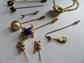 Vintage Stick Pins Lot Frog Koala Pineapple Tiger Eye Venetian Glass violin