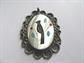 Vintage Zuni? Mother of Pearl Inlay Bird Pendant Bear Paw Hallmark 10 Grams