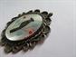 Vintage Zuni? Mother of Pearl Inlay Bird Pendant Bear Paw Hallmark 10 Grams