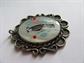 Vintage Zuni? Mother of Pearl Inlay Bird Pendant Bear Paw Hallmark 10 Grams