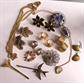 Vintage Jewelry Lot Sarah Coventry Earrings Blue Delft Pins  Heart Pendant Chain Abalone Heart Necklace