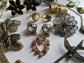Vintage Jewelry Lot Sarah Coventry Earrings Blue Delft Pins  Heart Pendant Chain Abalone Heart Necklace