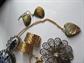 Vintage Jewelry Lot Sarah Coventry Earrings Blue Delft Pins  Heart Pendant Chain Abalone Heart Necklace