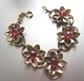 Vintage 1/20th 12k Gold Filled Rhinestone ? Flower Bracelet 19.9 Grams