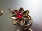 Vintage 1/20th 12k Gold Filled Rhinestone ? Flower Bracelet 19.9 Grams