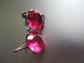 Vintage Sterling Silver Artisan Made Screw Back Earrings Big  Pink Stones Fine Jewelry AS IS