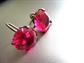 Vintage Sterling Silver Artisan Made Screw Back Earrings Big  Pink Stones Fine Jewelry AS IS