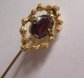 Vintage Stick Pin Dark Red Stone