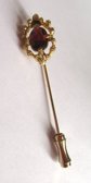 Vintage Stick Pin Dark Red Stone