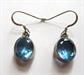 Sterling Silver  Pierced Earrings Blue Dyed Quartz? Fine 925 Jewelry 4.5 Grams