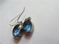 Sterling Silver  Pierced Earrings Blue Dyed Quartz? Fine 925 Jewelry 4.5 Grams