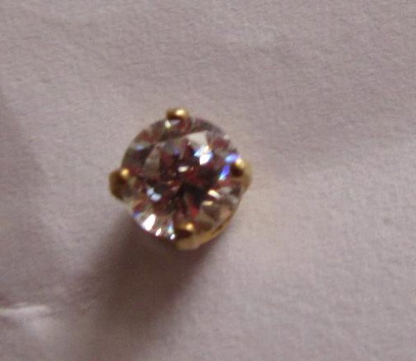 Single 14k Gold Stud Earring Diamond or CZ? 