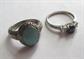 Two Sterling Rings Stauer CZ and Turquoise 5.8 Grams Fine Jewelry