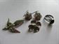 Vintage Sterling Silver Lot Bird and Dogwood Flower Pins Onyx Ring Spun Earrings 13.4 Grams