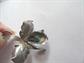 Vintage Sterling or 900 Silver? Orchid Pin With Genuine Emerald Chip Center