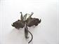 Vintage Sterling or 900 Silver? Orchid Pin With Genuine Emerald Chip Center