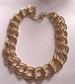 1980's BIG Gold Tone Link Chain Necklace Toggle Clasp Vintage Jewelry